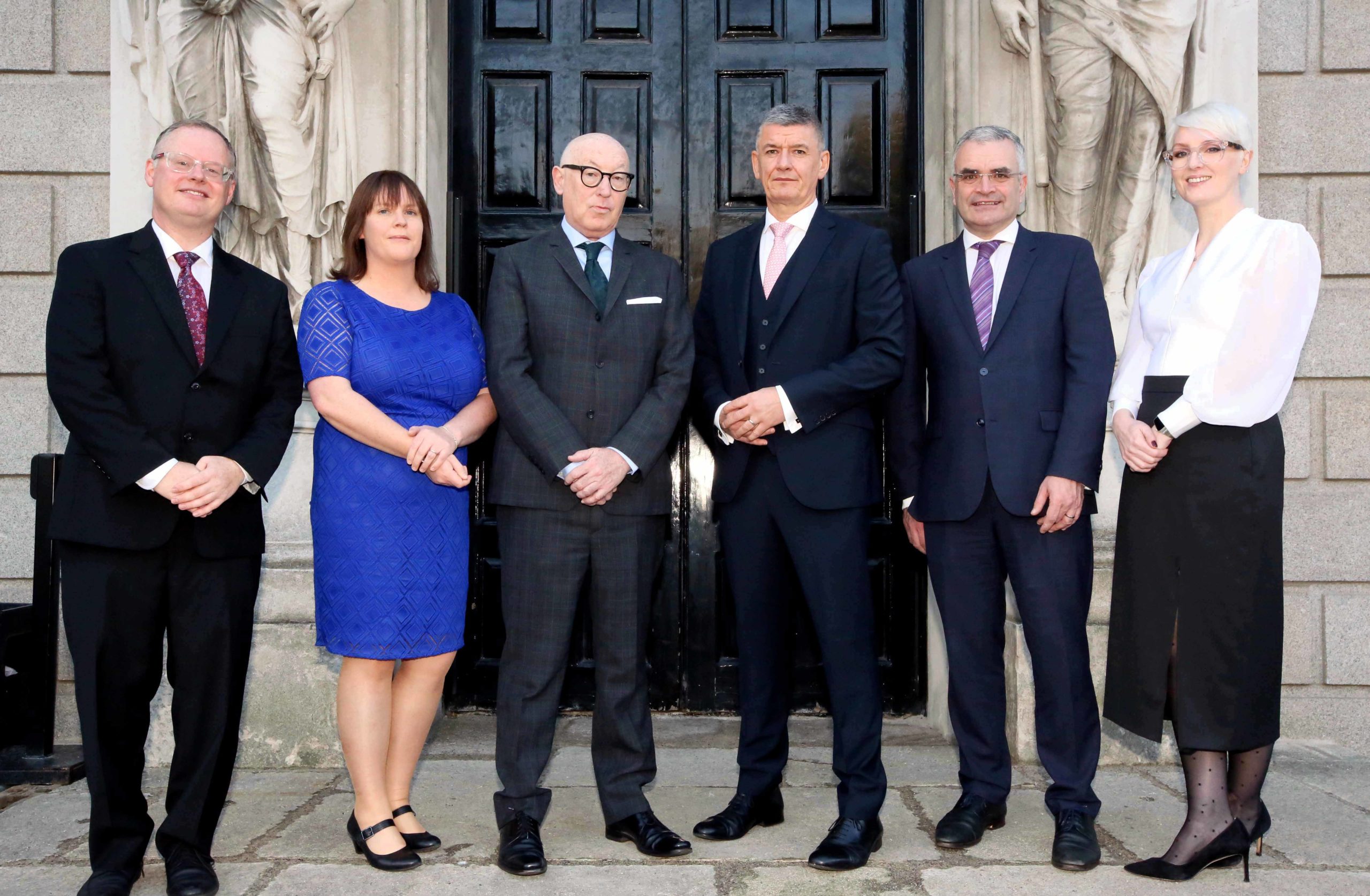 L-R: Michael Dillon, Director of Legal, CEA Fallon Judge Director of Civil Enforcement’s CEA; Mr Justice Brian Murray, Judge of the Supreme Court; Ian Drennan, CEO, CEA; Dara Calleary, TD; Cathy Shivnan, Director of Insolvency Supervision, CEA.