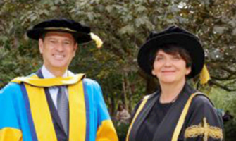 Tony Smurfit and UCD president Orla Feely